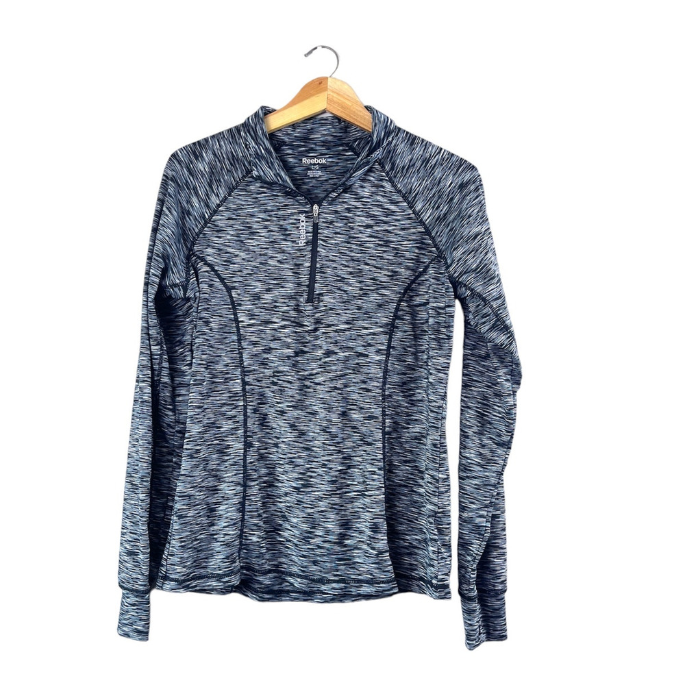 Women's Black and White Reebok Workout Shirt L
